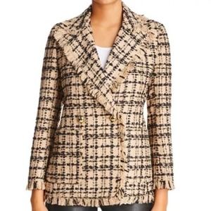 Kate Spade Black and Cream Plaid Blazer